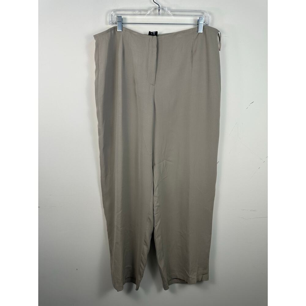 NWT Eileen Fisher Georgette Silk Pants Wide Leg Size XL Quite Luxury